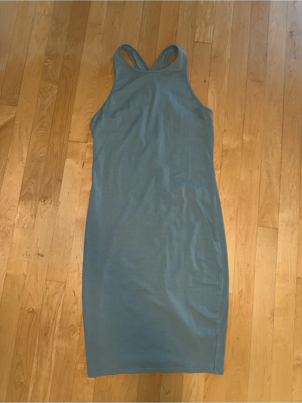 LA Made Racerback Bodycon Midi Dress in Dusty Blue